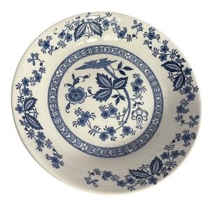 Vtg‎ Blue Angel by Present 6 Soup Cereal Bowls 7.5" Blue Floral Onion Pattern